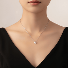 1ct Heart-Shaped Moissanite Solitaire Necklace in S925 Sterling Silver