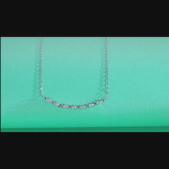 Moissanite Beaded Necklace 925 Sterling Silver – 7-Stone Station Design