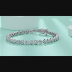 Moissanite Cluster Bracelet – S925 Sterling Silver