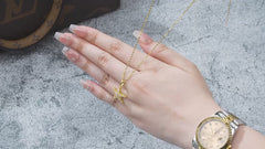 14K Gold Plated Sterling Silver Moissanite Starfish Pendant Necklace