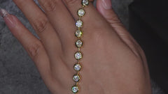 Moissanite Bezel Tennis Bracelet – 14K Gold Plated Sterling Silver
