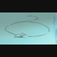 Moissanite Evil Eye Bracelet – S925 Sterling Silver