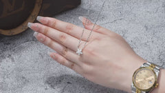 Moissanite Flower Necklace – S925 Sterling Silver