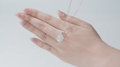 Sterling Silver Moissanite Cluster Pendant Necklace
