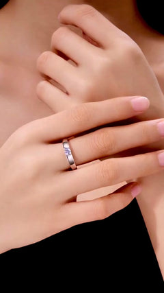 0.3ct Moissanite Band Ring in 925 Sterling Silver