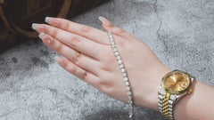 Moissanite Flower Link Bracelet – S925 Sterling Silver