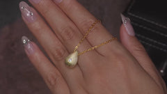 Moissanite Teardrop Necklace – 14K Gold Plated Sterling Silver
