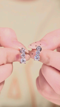 Marquise Moissanite Huggie Hoop Earrings – 14K Gold Filled