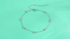Moissanite Station Bracelet – S925 Sterling Silver (Adjustable)