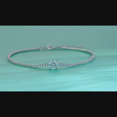 Moissanite Solitaire Tennis Bracelet – S925 Sterling Silver