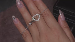 Moissanite Infinity Heart Bracelet – S925 Sterling Silver