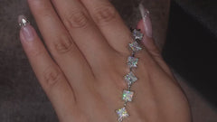 Moissanite Princess Cut Tennis Bracelet – S925 Sterling Silver