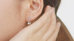 S925 Sterling Silver Bezel-Set Round Moissanite Drop Earrings — Modern Hook Dangle