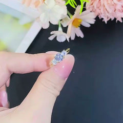 Moissanite Solitaire Ring with Side Stones, Gold Filled